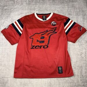 Zero Nineteen Shirt Men's XL Red Vtg Hip Hop‎ Football Jersey Y2K Streetwear